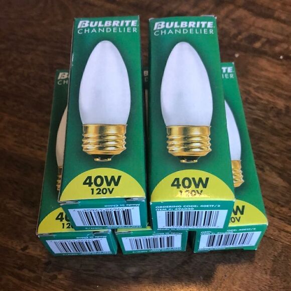 Bulbrite 40w 120v B10 Candelabra E12 Base frosted - Picture 1 of 2